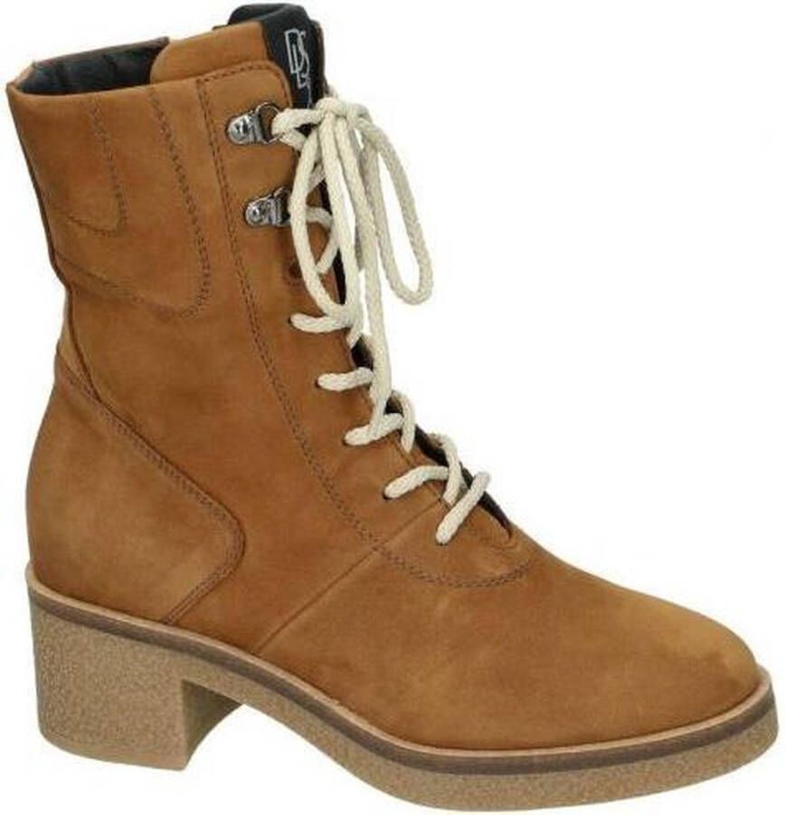 DL Sport Dames Veterboots Cognac Caramel