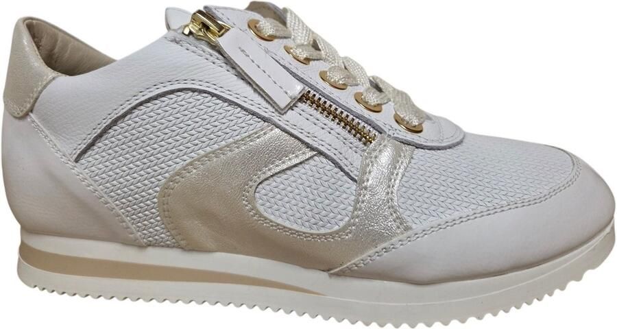 DL Sport 6994 567 Gloss Bianco Sneakers Wit Leer Dames Wit
