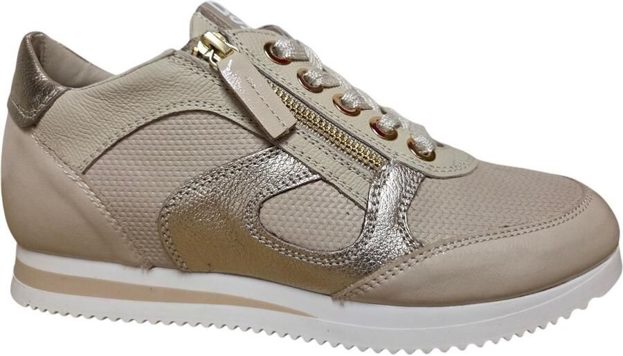 DL Sport 6994 567 Gloss Sabbia Sneakers Beige Leer Dames Beige