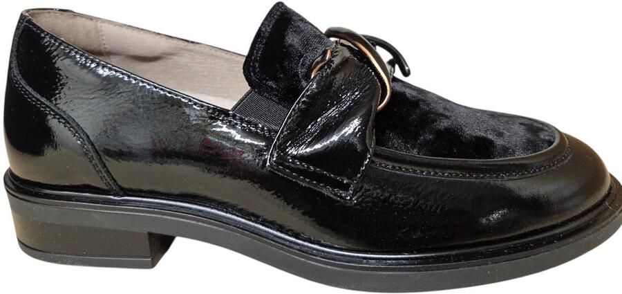 DL Sport 7181 222 05 Scillak Nero Loafers Zwart Lak Dames Zwart
