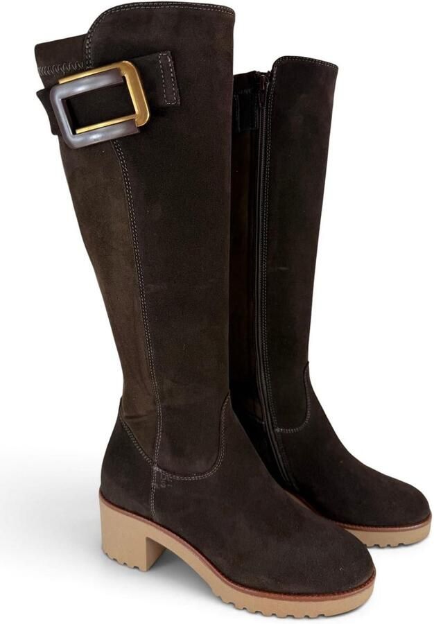DL Sport 7217 V04 bruine laars voor bredere kuiten