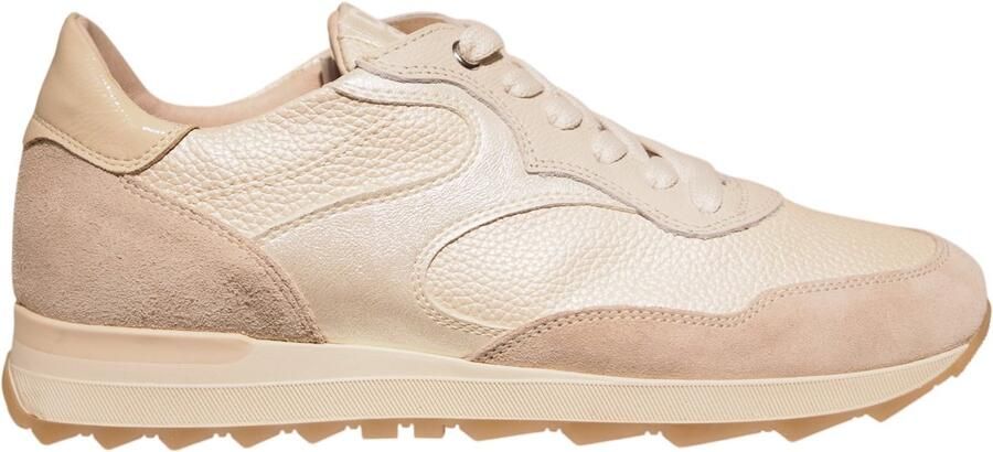 DL Sport Dames ecru suède combi dames sneakers
