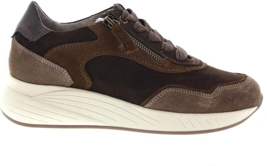 DL Sport 7130HK 722 01 Velour Shore Sneakers Bruin Combi Suede Dames Bruin Combi