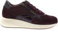 DL Sport 7131HK 722 01 Velour Rubino Sneakers Aubergine Suede Dames Breedtemaat H K Aubergine - Rood