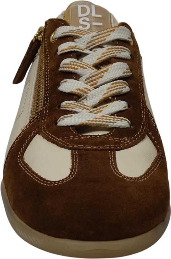 DL Sport Dames sneakers Dunne zool Artikel 6944 Cognac leer