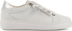 DL Sport Sneakers Dames Lage sneakers Damesschoenen Leer 5603 print Gebloemd Wit