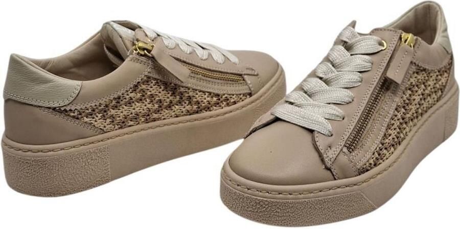 DLSport DL Sport 6905 A beige dames sneaker stretch met rits