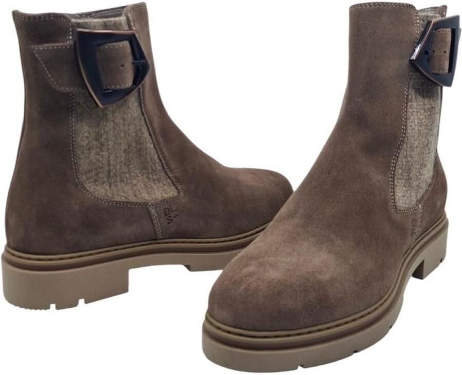 DLSport DL Sport 7250-02 Tortora Suède dames enkellaars met rits