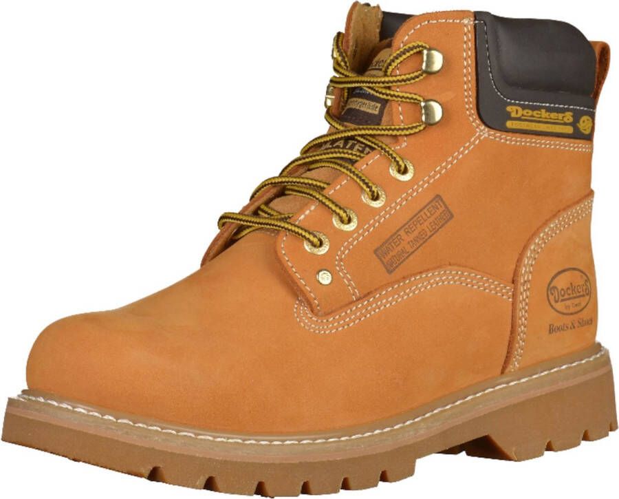 Dockers by Gerli Boots Heren Gevoerde Winterlaarzen Boots Leer Golden-Tan 23DA104