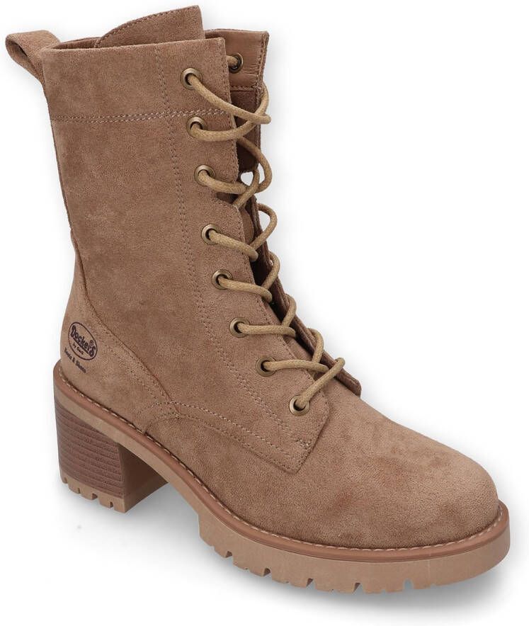 Dockers by Gerli Dames Laarzen 55MI901-700-300 Vetersluiting bruin