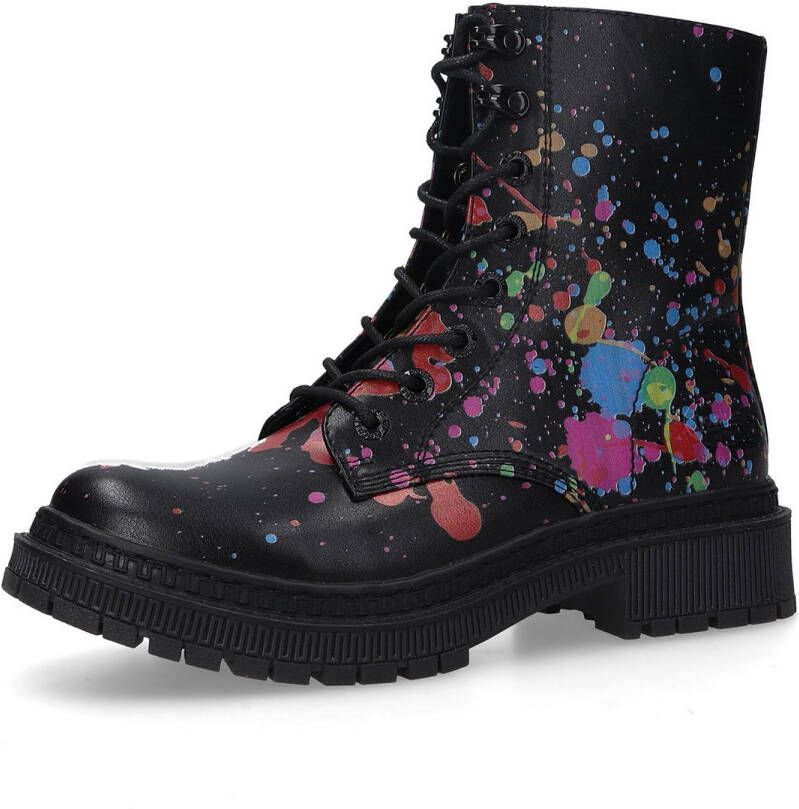 Dockers by Gerli Dames Laarzen Boots 57BI201-800-170 zwart rood gevoerd