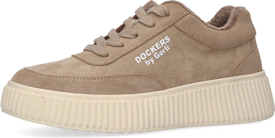 Dockers by Gerli Dames Plateau Sneaker 55KJ305-772400 Veterschoen naturel