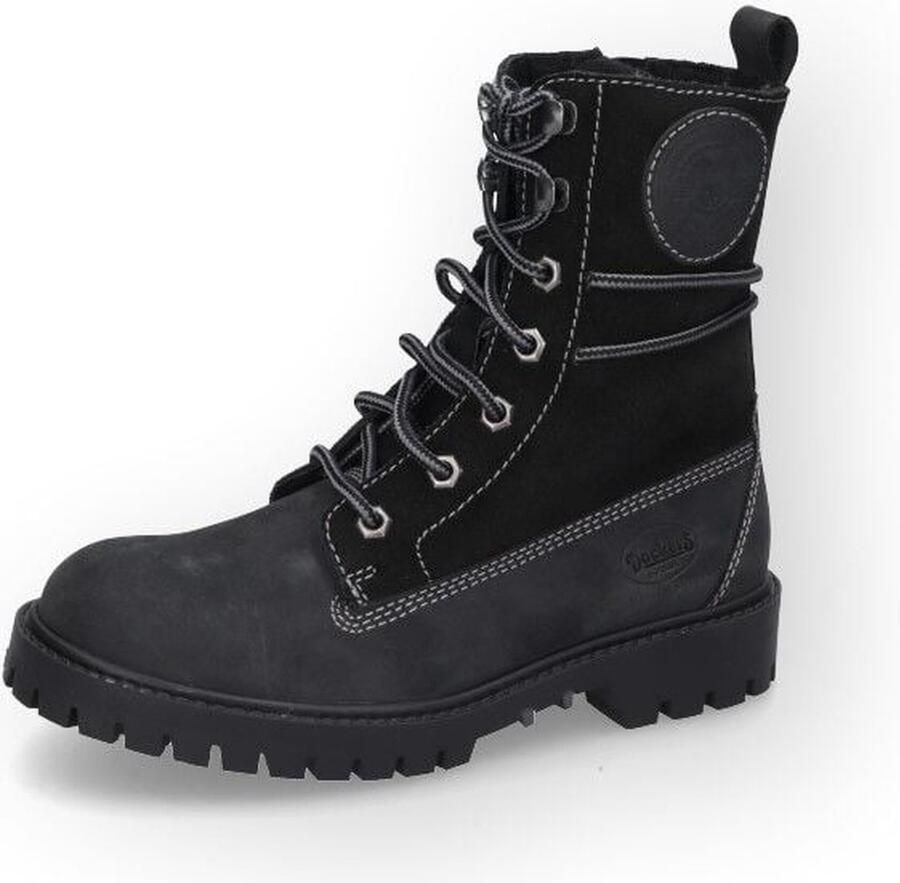 Dockers by Gerli Schnürboots Geveterde laarzen zwart Leer Rock wear