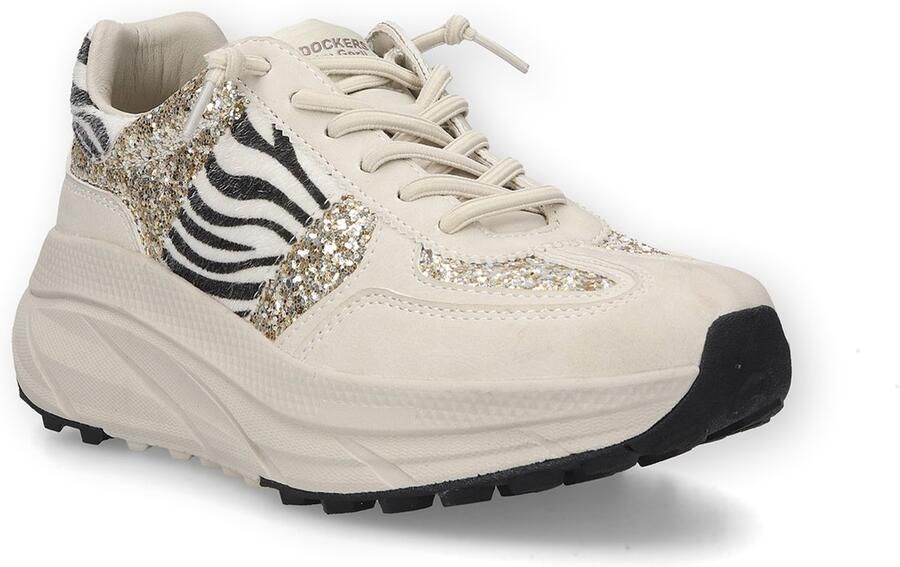 Dockers by Gerli Dames Animal Sneakers Low Offwhite multi