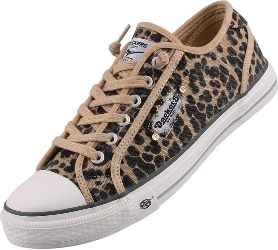 Dockers by Gerli dames canvas sneaker bruin leopard