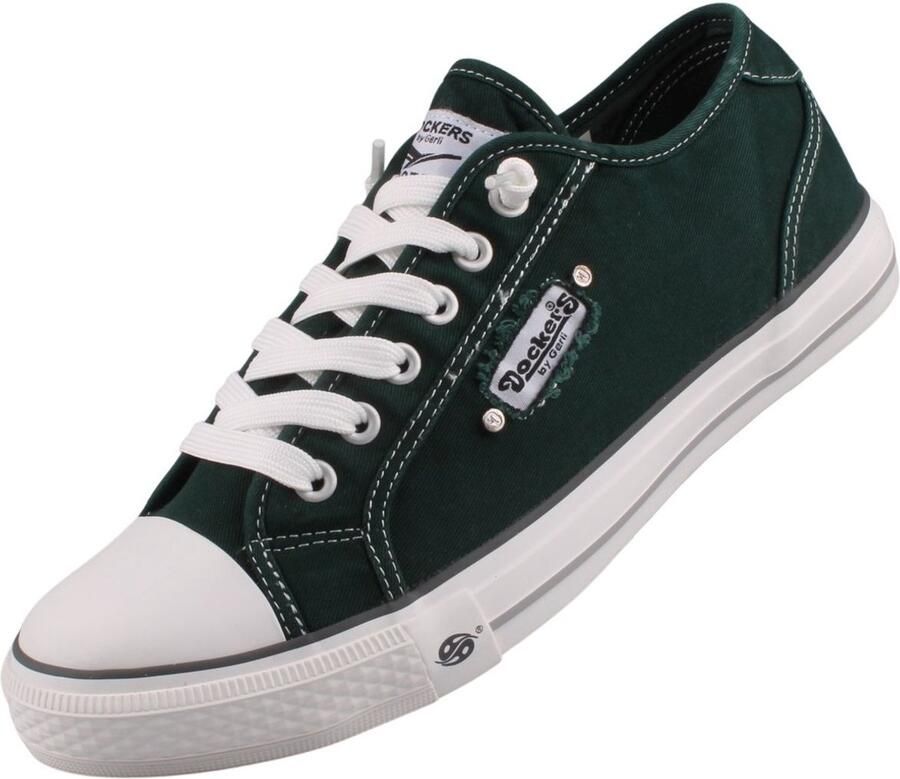 Dockers by Gerli dames canvas sportschoenen donkergroen