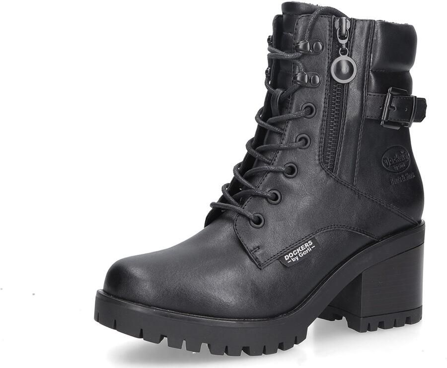 Dockers by Gerli Dames Enkellaars Vetersluiting 37CE319-610100 Zwart