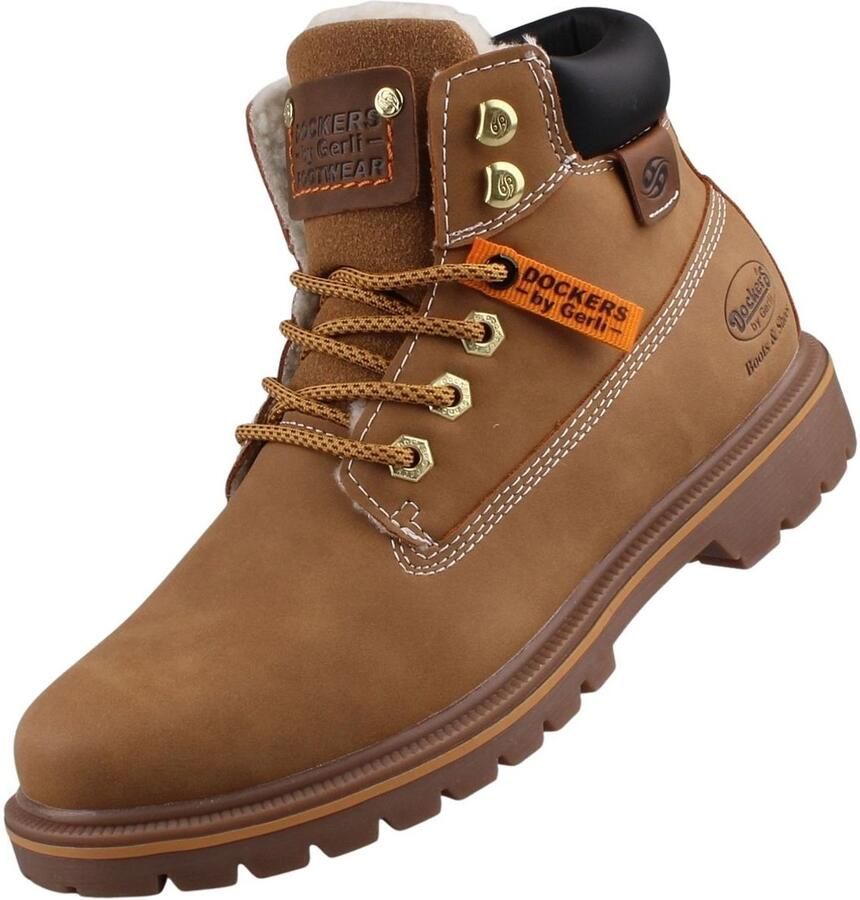 Dockers by Gerli Veterschoenen Worker boots veterlaarzen met schachtrandvulling