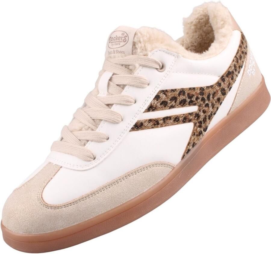 Dockers by Gerli dames sneaker met voering wit luipaardprint 55MY306