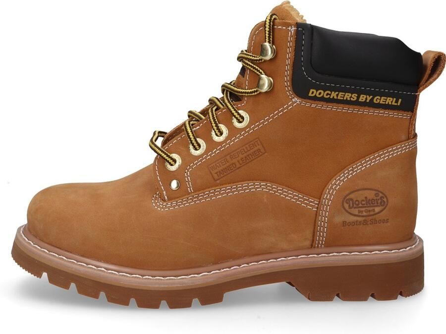 Dockers by Gerli Boots Heren Gevoerde Winterlaarzen Boots Leer Golden-Tan 23DA104