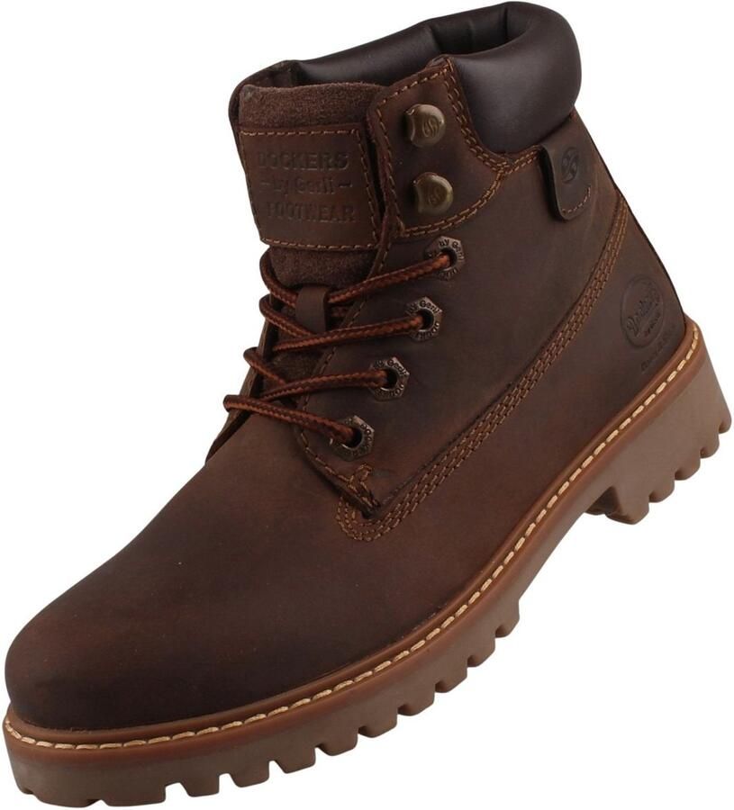 Dockers by Gerli Dockers dames leren enkellaarzen donkerbruin 59ML901