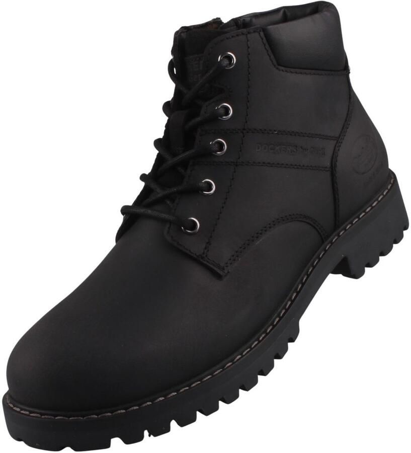 Dockers by Gerli Dockers heren leren enkellaarzen zwart 57IR002