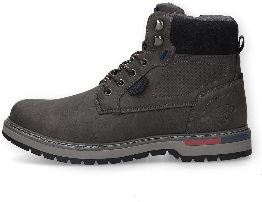 Dockers by Gerli Dockers Heren Veterlaarzen Gevoerd Vetersluiting 47AF116-630220 donkergrijs