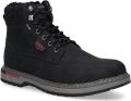 Dockers by Gerli Dockers Heren Veterlaarzen Gevoerd Vetersluiting Rits Zwart - Zwart
