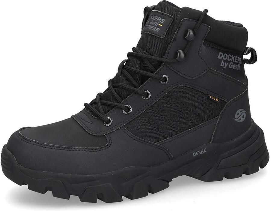 Dockers by Gerli Heren Boots Veterlaarsjes 53HE002 657101 zwart schoenen