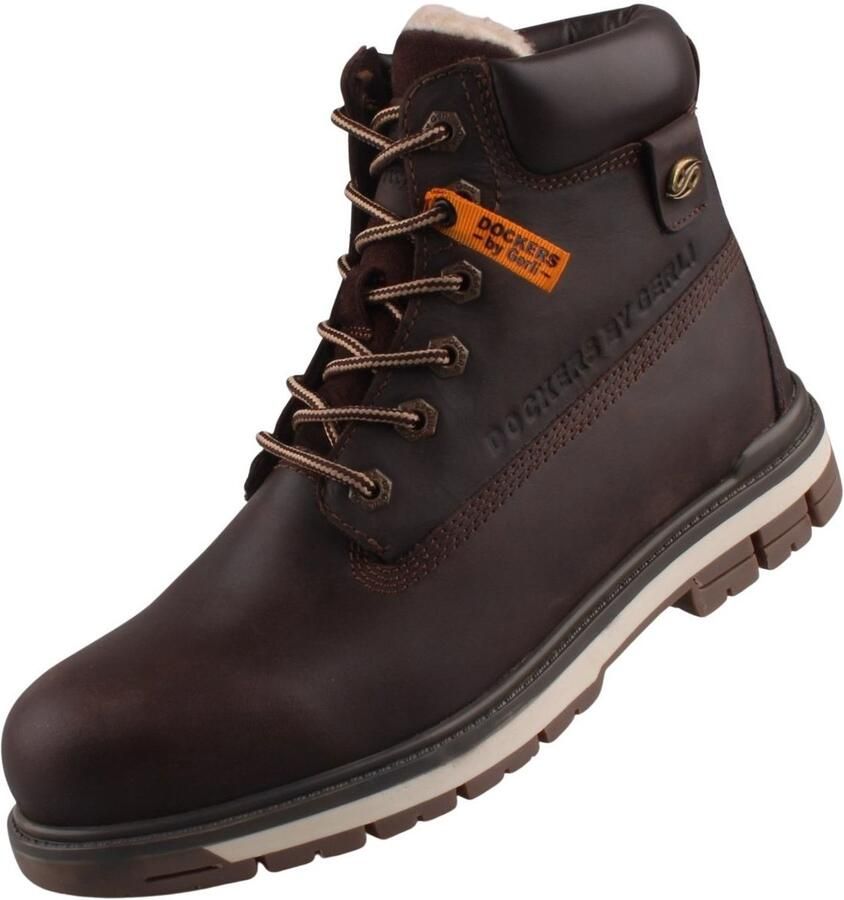 Dockers by Gerli heren gevoerde leren laarzen bruin