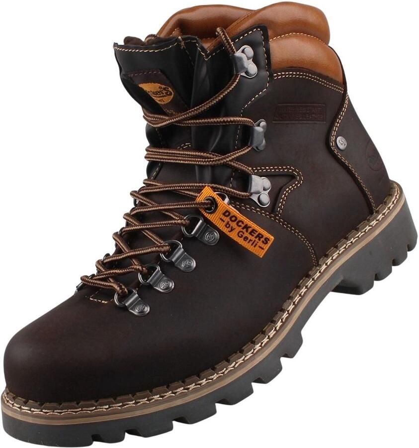 Dockers by Gerli heren gevoerde leren laarzen bruin