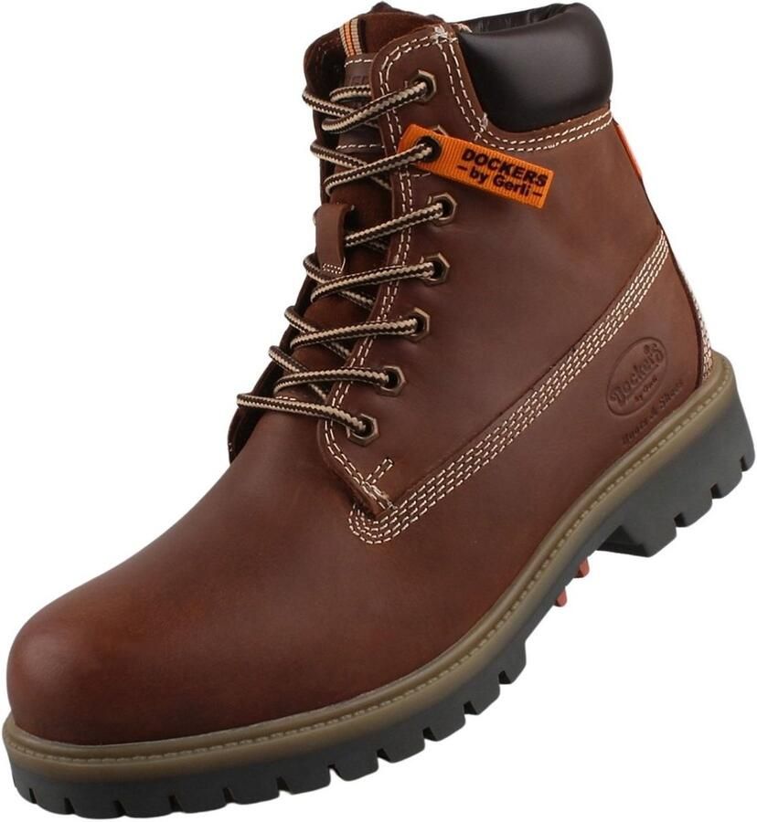 Dockers by Gerli heren gevoerde leren laarzen bruin