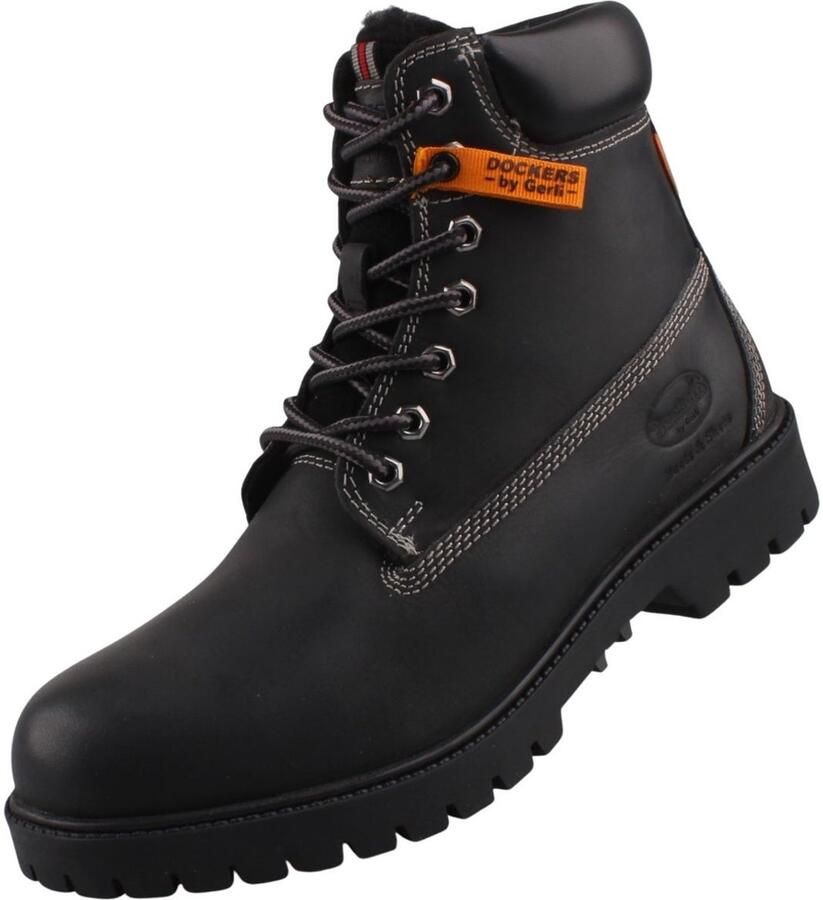 Dockers by Gerli heren gevoerde leren laarzen zwart