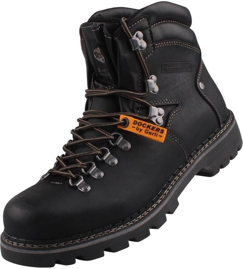 Dockers by Gerli heren gevoerde leren laarzen zwart
