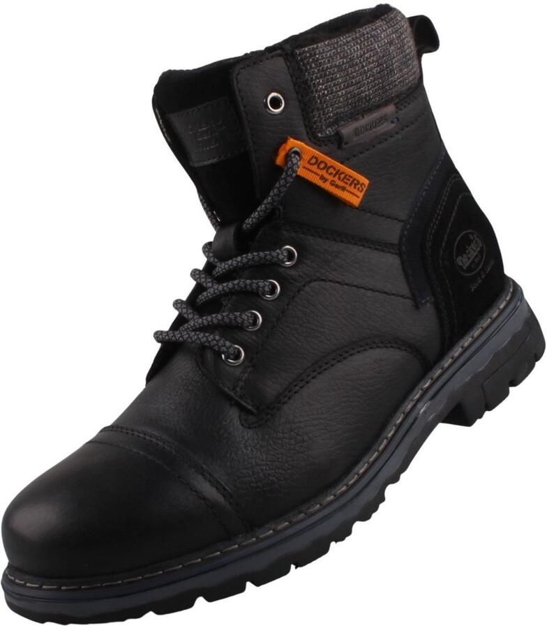 Dockers by Gerli heren gevoerde leren laarzen zwart