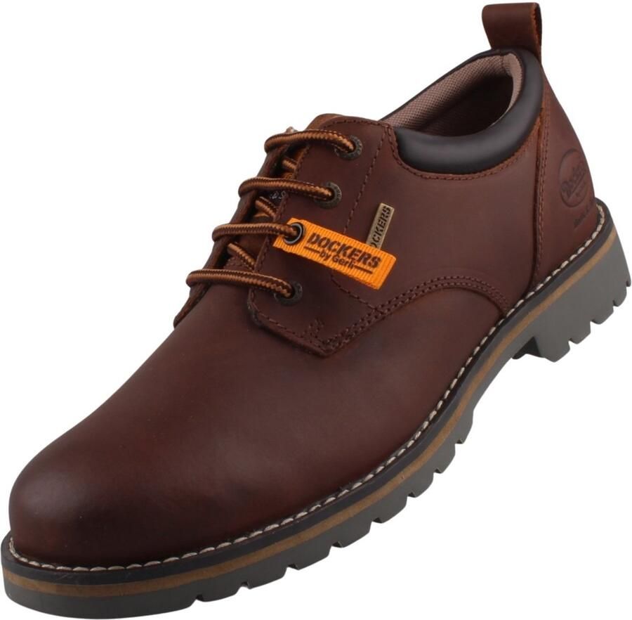 Dockers by Gerli heren lage leren schoenen bruin