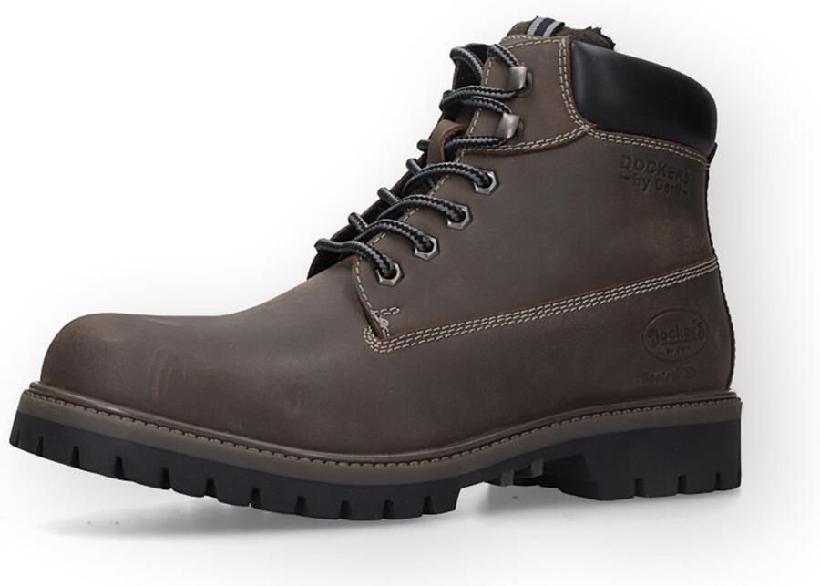 Dockers by Gerli Heren Leren Boots Vetleer Warme Voering DK grey