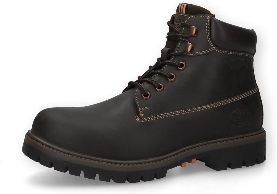 Dockers by Gerli Heren Leren Boots Vetleer Warme Voering Olive