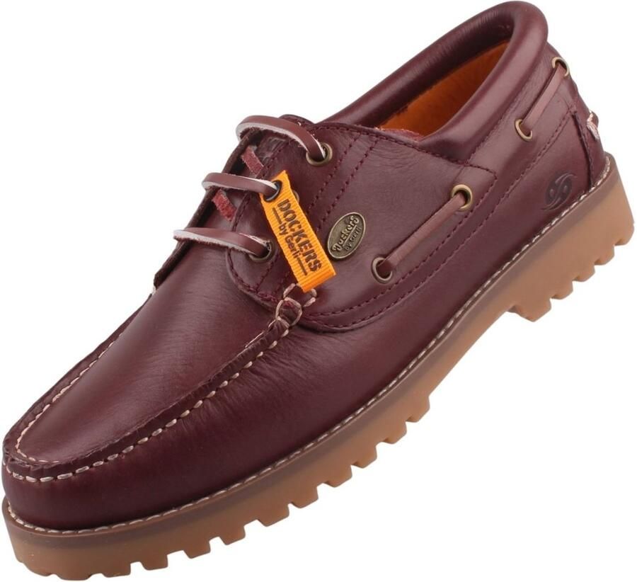 Dockers by Gerli heren leren mocassin bordeauxrood