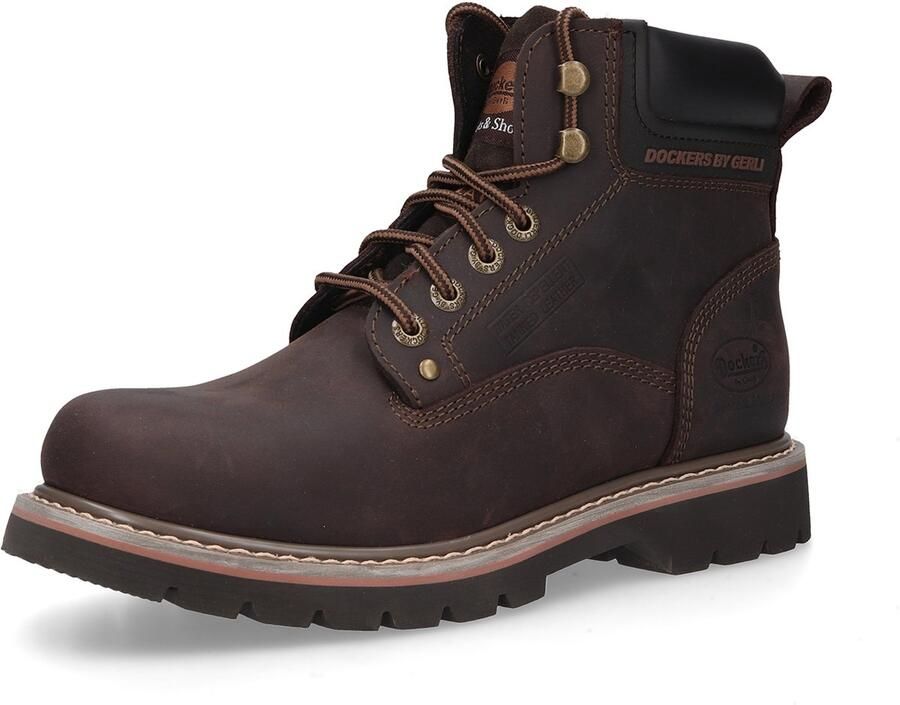 Dockers by Gerli heren leren veterschoenen 23DA004-400320 laarzen bruin