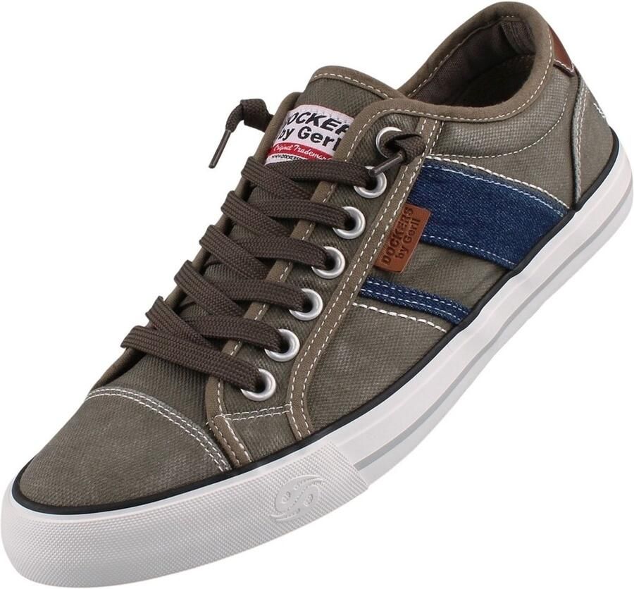 Dockers by Gerli heren sneaker van canvas bruin