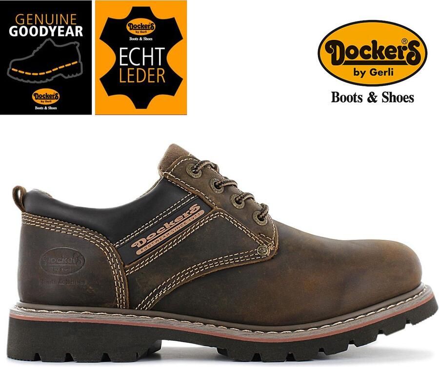 Dockers by Gerli Veterschoenen met logo-opdruk vrijetijdsschoen halfschoen veterschoen - Foto 3