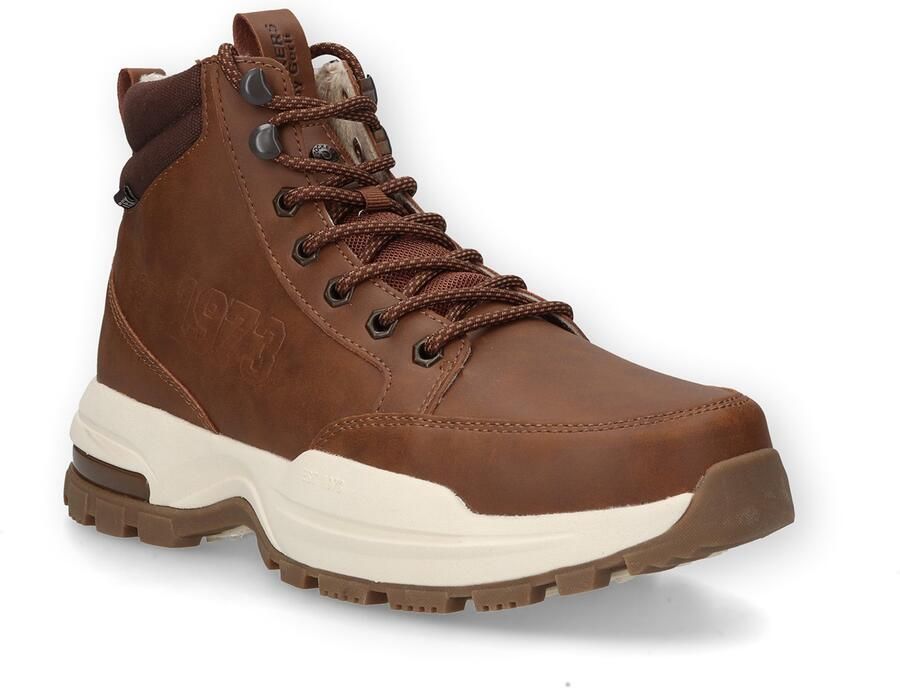 Dockers by Gerli Heren Veterlaarzen Warme Voering Nubucklook Cognac