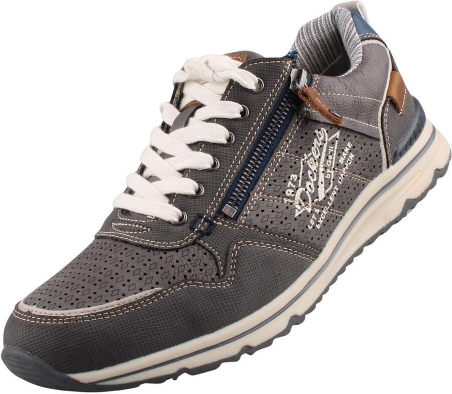 Dockers by Gerli heren veterschoenen grijs