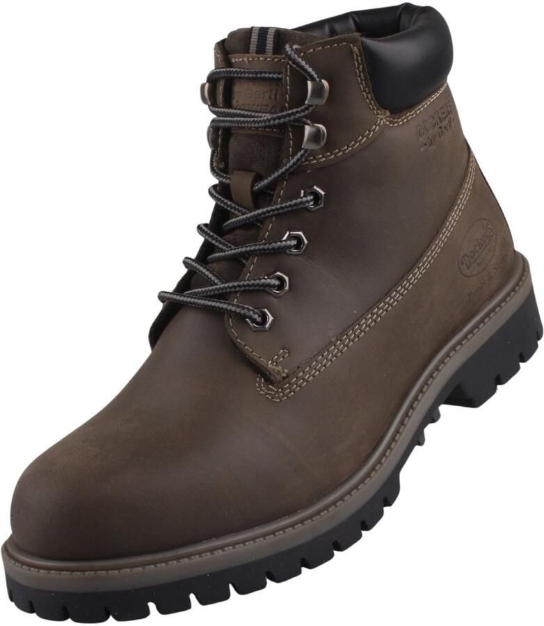 Dockers by Gerli heren wandelschoenen van leer donkergrijs 53AX003