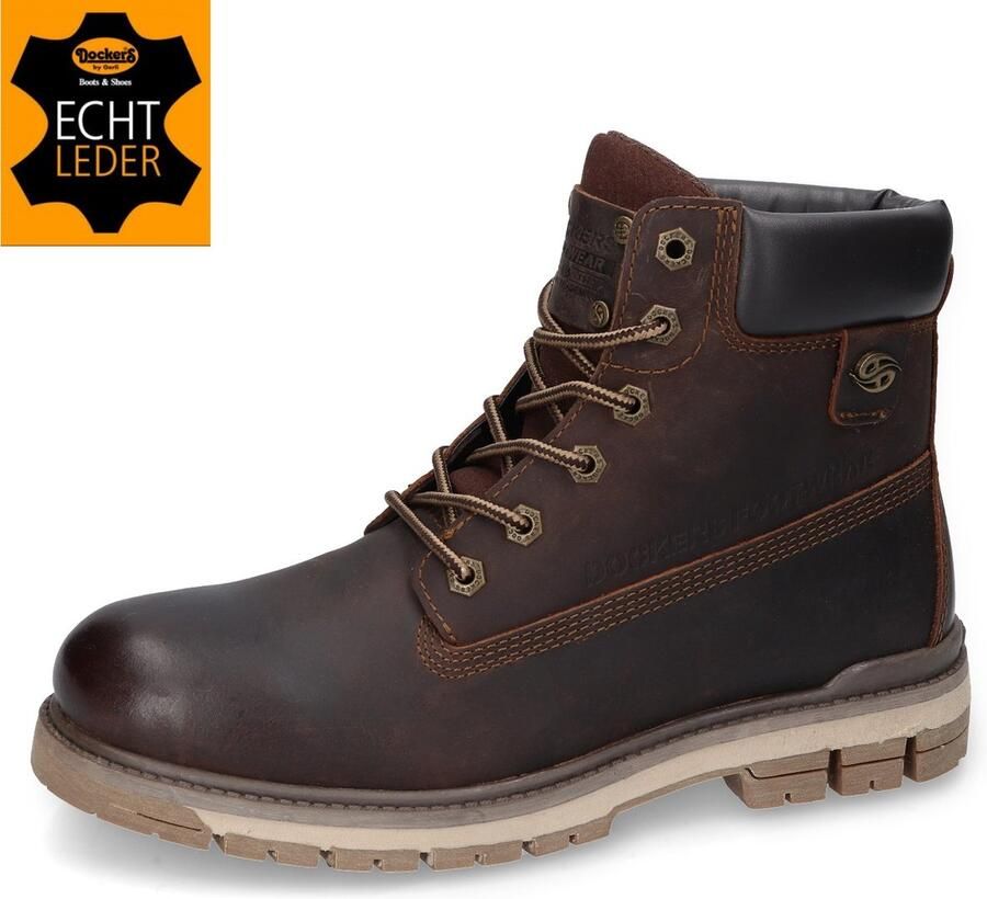 Dockers by Gerli Heren Winter Laarzen Boots Schoenen Leer Bruin 43LU001
