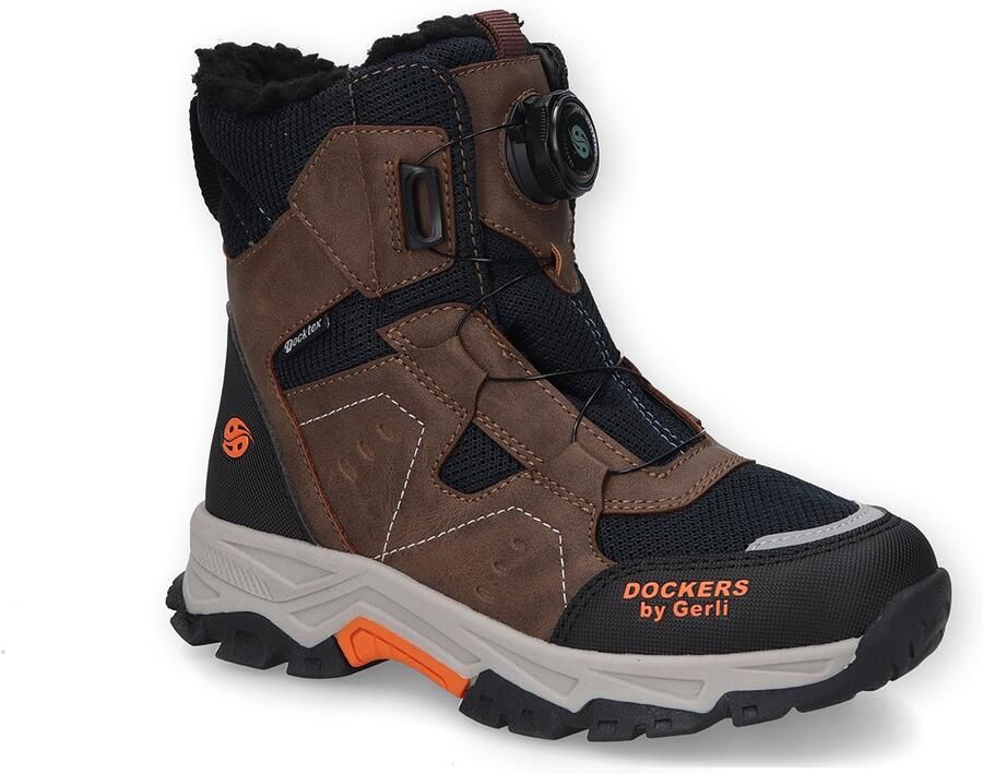 Dockers by Gerli Jongens Boots Synthetisch Waterafstotend Bruin Multi