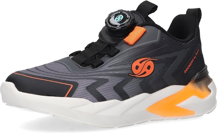 Dockers by Gerli Jongens Sneaker Snelvetersluiting 56SJ601-700201 Grijs Zwart