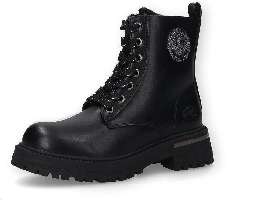 Dockers by Gerli Meisjes Boots Veterlaarzen 55SV705-610155 Zwart Zilver