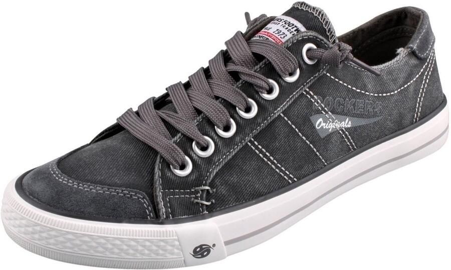 Dockers by Gerli Slip-on sneakers vrijetijdsschoen retro sneaker fake veters in coole jeanslook